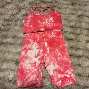 Women’s Pink Tie-Dye Shorts Set
